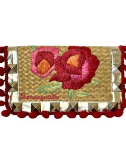 Betseyville Playa de Betsey Studded Straw Pom-Pom Clutch Bag | RE:LUV