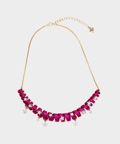 BETSEYS HOLIDAY COIL NECKLACE PINK