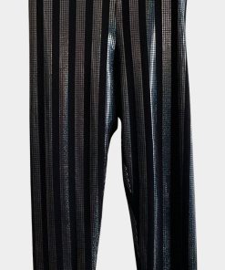 Black Leggings with Shiny Stripes | RE:LUV