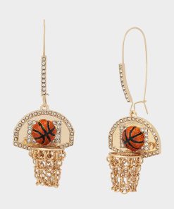 BASKETBALL HOOP SHEPPARD HOOK EARRINGS ORANGE