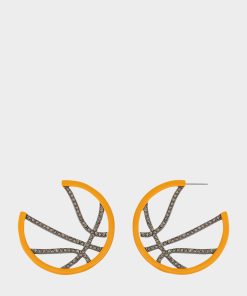 BASKETBALL HOOP EARRINGS ORANGE