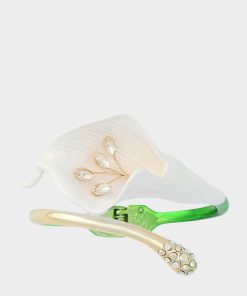 CALLA LILY BYPASS BANGLE BRACELET GREEN