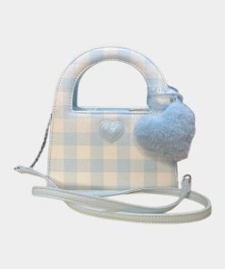 Checkered Baby Blue Josie Crossbody | RE:LUV