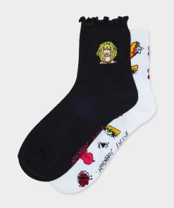 2-PACK EMBROIDERED CREW SOCK BLACK MULTI