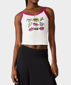 BETSEY ICON CLUSTER TANK WHITE