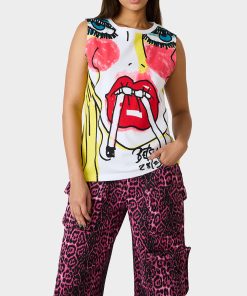 BETSEY'S ART GRAPHIC TOP WHITE