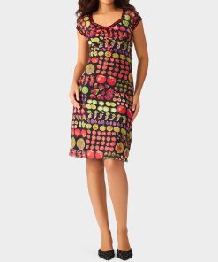 BETSEY'S FRUIT DRESS BLACK MULTI