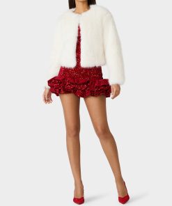 CHAMPAGNE LUXE FAUX FUR JACKET CREAM