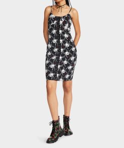 80TH BASH SNAP FRONT SLIP DRESS BLACK/WHITE | RE:LUV