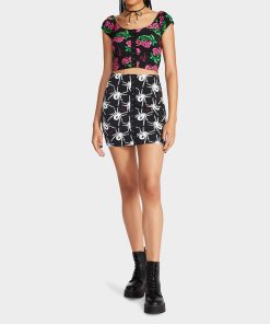 80TH BASH SNAP FRONT MINI SKIRT BLACK/WHITE | RE:LUV