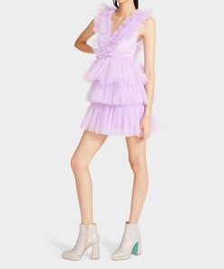 BETSEYS TIERED TULLE DRESS LAVENDER | RE:LUV