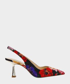 CLARK HEELS BLACK FLOWER MULTI