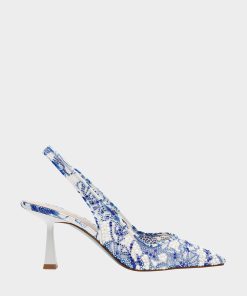 CLARK HEELS WHITE/BLUE FLORAL