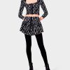 BETSEYS VINTAGE INSPIRED FLOUNCE MINI SKIRT BLACK MULTI | RE:LUV