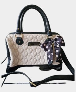 Betsey Johnson black & white bag with quilted hearts | RE:LUV